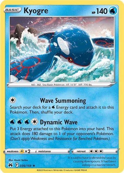 Kyogre - 036/159 (Holo Rare) [CRZ-036-HR]