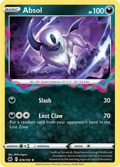 Absol - 076/159 (Holo Rare) [CRZ-076-HR]