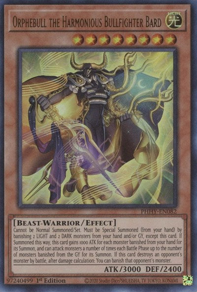 Orphebull the Harmonious Bullfighter Bard (Ultra Rare) [PHHY-EN082-UR]