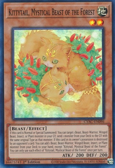 Kittytail, Mystical Beast of the Forest (Super Rare) [CYAC-EN096-SuR]