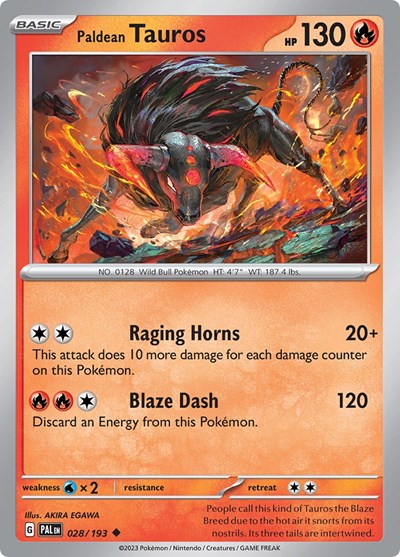 Paldean Tauros - 028/193 (Uncommon) [PAL-028-U]