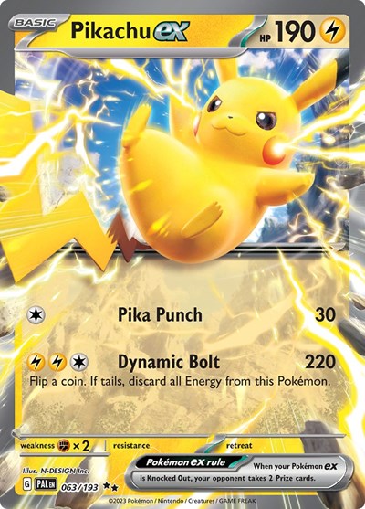 Pikachu ex - 063/193 (Double Rare) [PAL-063-DR]