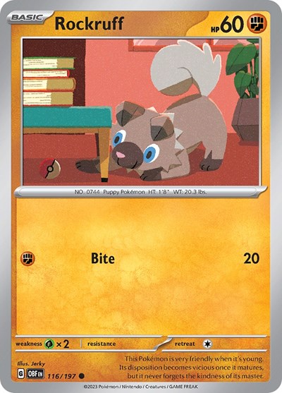 Rockruff - 116/197 (Common) [OBF-116-C]