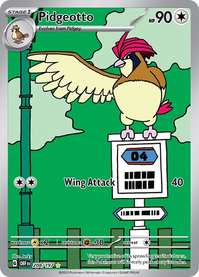 Pidgeotto - 208/197 (Illustration Rare) [OBF-208-IR]