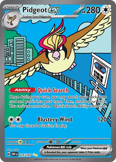 Pidgeot ex - 225/197 (Special Illustration Rare) [OBF-225-SIR]