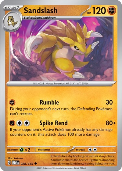 Sandslash - 028/165 (Uncommon) [MEW-028-U]