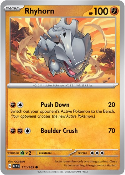 Rhyhorn - 111/165 (Common) [MEW-111-C]