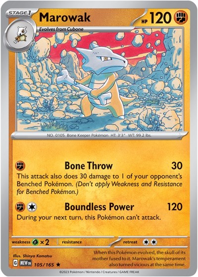 Marowak - 105/165 (Rare) [MEW-105-R]