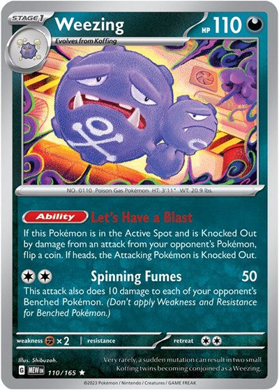 Weezing - 110/165 (Rare) [MEW-110-R]