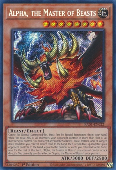 Alpha, the Master of Beasts (Secret Rare) [RA01-EN022-SeR]