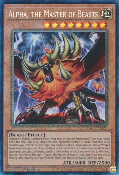 Alpha, the Master of Beasts (Prismatic Collector's Rare) [RA01-EN022-PCR]