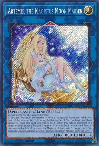 Artemis, the Magistus Moon Maiden (Platinum Secret Rare) [RA01-EN049-PlSR]