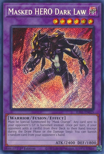 Masked HERO Dark Law (Secret Rare) [RA01-EN025-SeR]