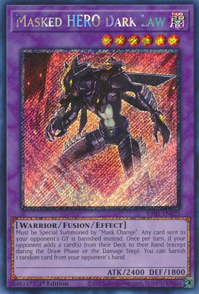 Masked HERO Dark Law (Platinum Secret Rare) [RA01-EN025-PlSR]