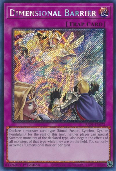 Dimensional Barrier (Platinum Secret Rare) [RA01-EN072-PlSR]