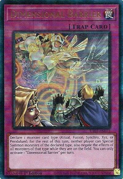 Dimensional Barrier (Prismatic Ultimate Rare) [RA01-EN072-PUR]