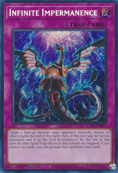 Infinite Impermanence (Secret Rare) [RA01-EN075-SeR]