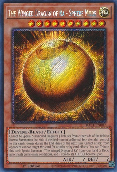 The Winged Dragon of Ra - Sphere Mode (Platinum Secret Rare) [RA01-EN007-PlSR]