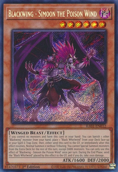 Blackwing - Simoon the Poison Wind (Secret Rare) [RA01-EN012-SeR]