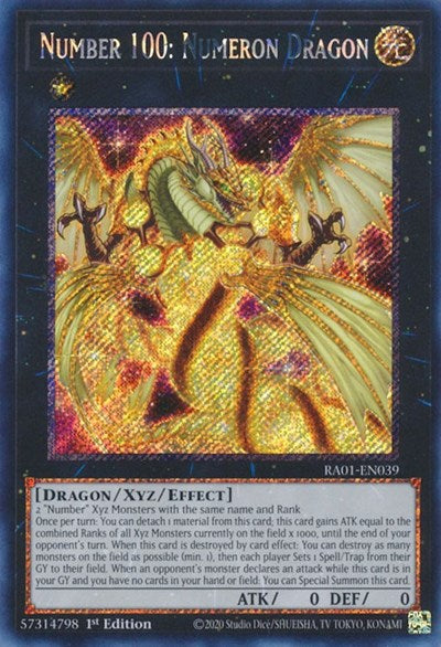 Number 100: Numeron Dragon (Platinum Secret Rare) [RA01-EN039-PlSR]