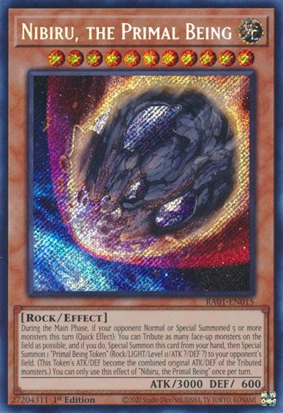 Nibiru, the Primal Being (Secret Rare) [RA01-EN015-SeR]