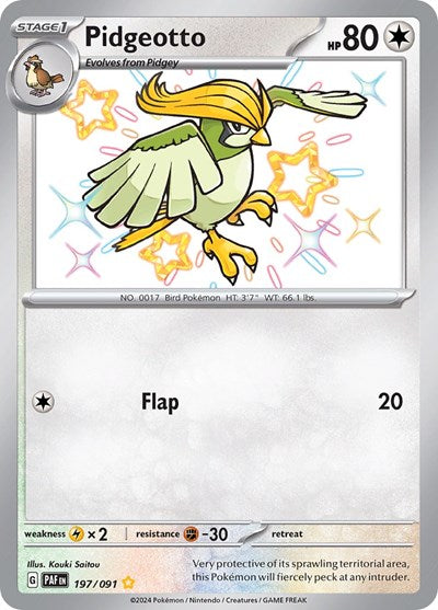 Pidgeotto - 197/091 (Shiny Rare) [PAF-197-SHR]