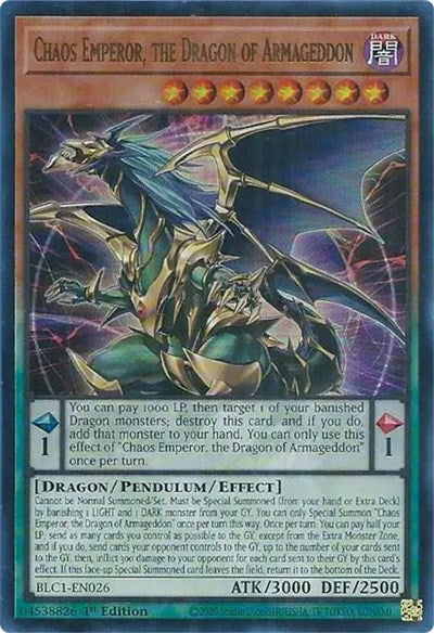 Chaos Emperor, the Dragon of Armageddon (Ultra Rare) [BLC1-EN026-UR]