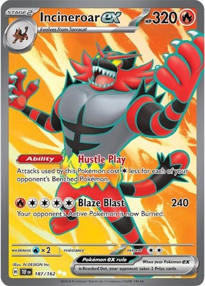 Incineroar ex - 187/162 (Ultra Rare) [TEF-187-UR]