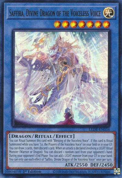 Saffira, Divine Dragon of the Voiceless Voice (Ultra Rare) [LEDE-EN034-UR]