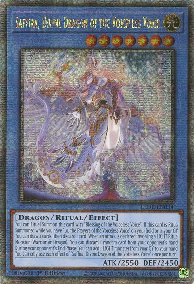 Saffira, Divine Dragon of the Voiceless Voice (Quarter Century Secret Rare) [LEDE-EN034-QCSR]