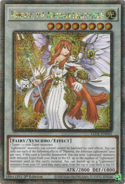 Minerva, the Athenian Lightsworn (Quarter Century Secret Rare) [LEDE-EN043-QCSR]