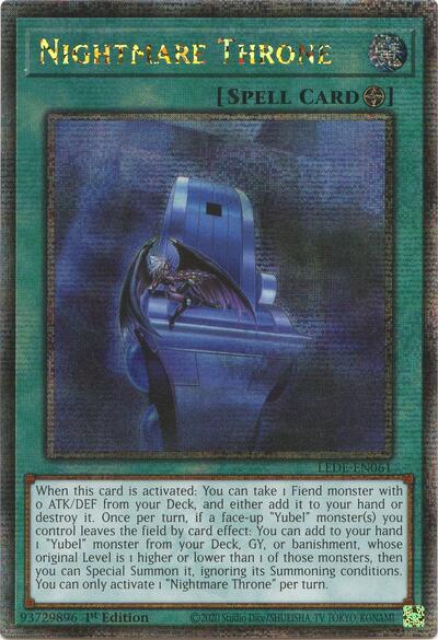 Nightmare Throne (Quarter Century Secret Rare) [LEDE-EN061-QCSR]