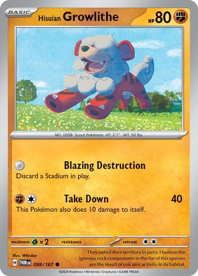 Hisuian Growlithe - 099/167 (Common) [TWM-099-C]