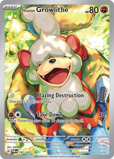 Hisuian Growlithe - 181/167 (Illustration Rare) [TWM-181-IR]