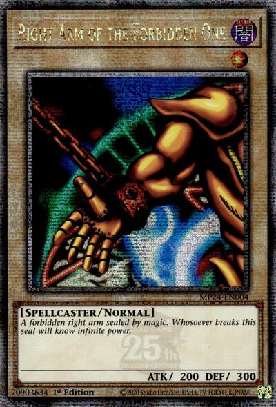 Right Arm of the Forbidden One (Quarter Century Secret Rare) [MP24-EN004-QCSR]