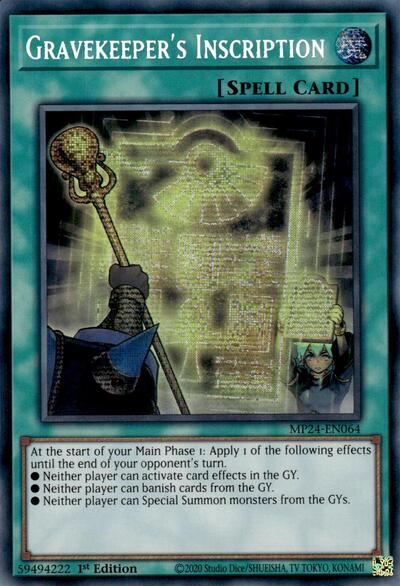 Gravekeeper's Inscription (Prismatic Secret Rare) [MP24-EN064-PrSR]