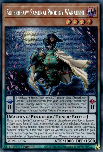 Superheavy Samurai Prodigy Wakaushi (Prismatic Secret Rare) [MP24-EN075-PrSR]