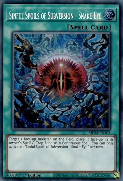 Sinful Spoils of Subversion - Snake-Eye (Prismatic Secret Rare) [MP24-EN104-PrSR]