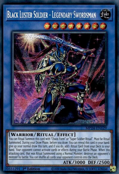 Black Luster Soldier - Legendary Swordsman (Prismatic Secret Rare) [MP24-EN129-PrSR]