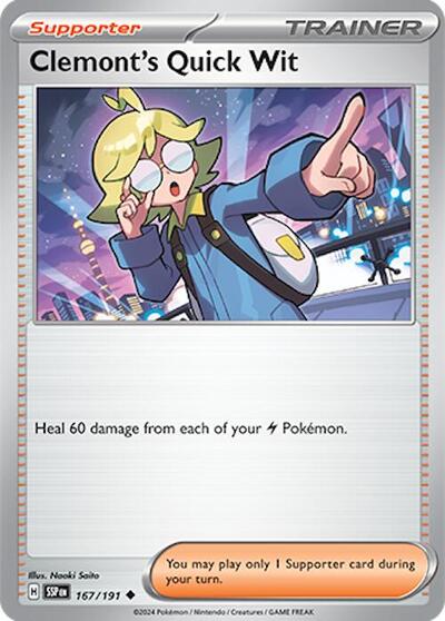 Clemont's Quick Wit - 167/191 (Uncommon) [SSP-167-U]