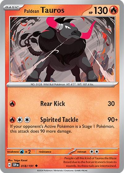 Paldean Tauros - 018/191 (Uncommon) [SSP-018-U]