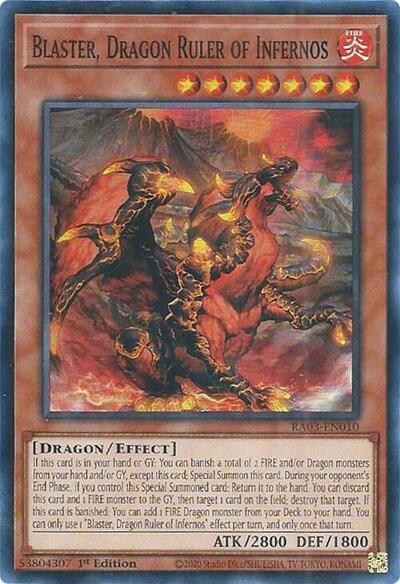 Blaster, Dragon Ruler of Infernos (Super Rare) [RA03-EN010-SuR]