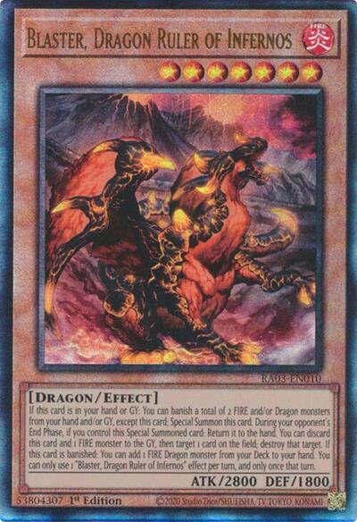 Blaster, Dragon Ruler of Infernos (Prismatic Ultimate Rare) [RA03-EN010-PUR]