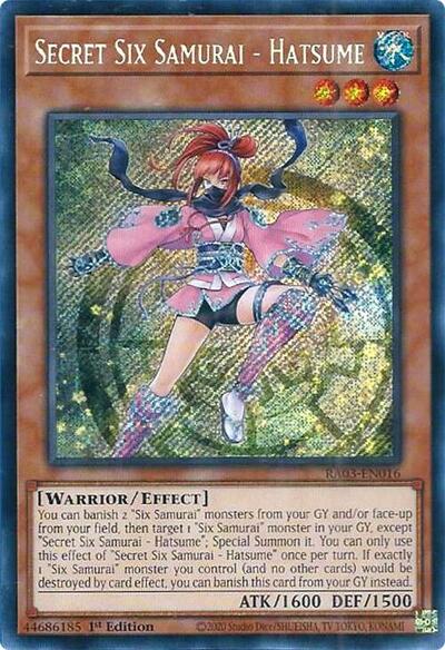 Secret Six Samurai - Hatsume (Secret Rare) [RA03-EN016-SeR]