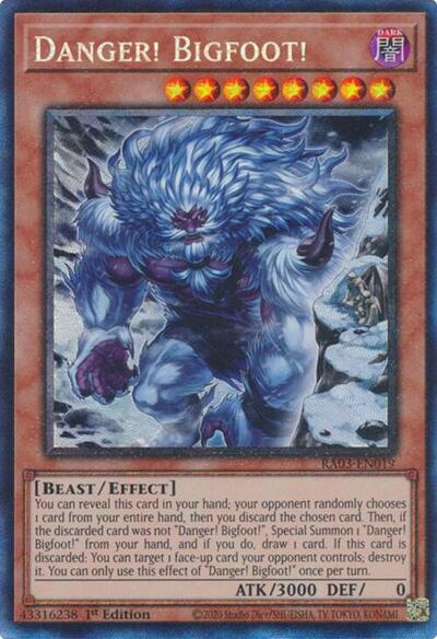 Danger! Bigfoot! (Prismatic Collector's Rare) (Alternate Art) [RA03-EN019-PCR-ALT]