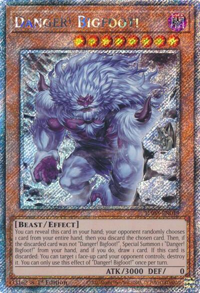 Danger! Bigfoot! (Platinum Secret Rare) (Alternate Art) [RA03-EN019-PlSR-ALT]