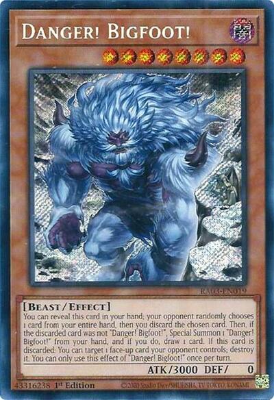 Danger! Bigfoot! (Secret Rare) (Alternate Art) [RA03-EN019-SeR-ALT]