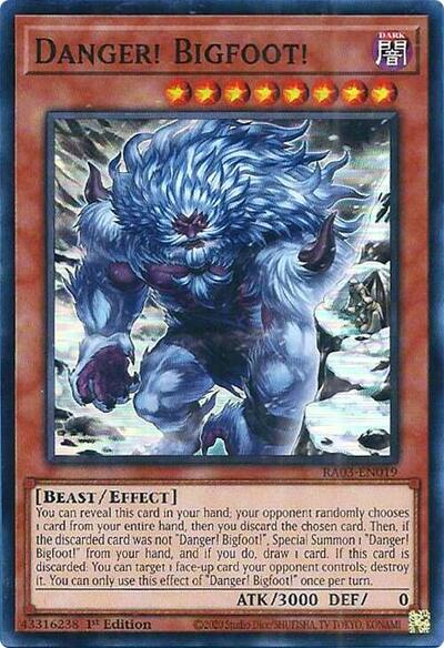 Danger! Bigfoot! (Super Rare) (Alternate Art) [RA03-EN019-SuR-ALT]