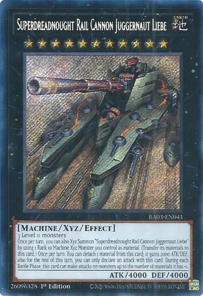 Superdreadnought Rail Cannon Juggernaut Liebe (Secret Rare) [RA03-EN041-SeR]