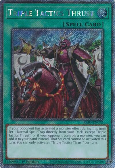 Triple Tactics Thrust (Platinum Secret Rare) [RA03-EN072-PlSR]